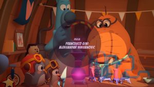 A scene from Artoonic featuring a bear, seal, bird, and penguin, showcasing their vibrant personalities in a colorful setting.