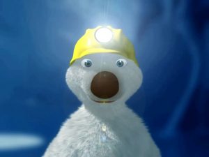 A scene from the animated series "South of the North Pole," showcasing vibrant characters and whimsical landscapes.