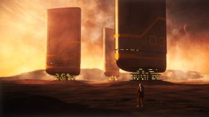 A 3D rendering of a distant planet featuring unique surface textures and atmospheric details in a cosmic setting.